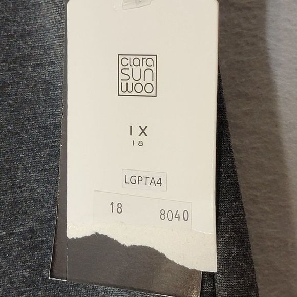 New Clara Sunwoo Knit Pull On Dress Pants Womens 1X Dark Grey Stretch Tapered - Picture 6 of 10